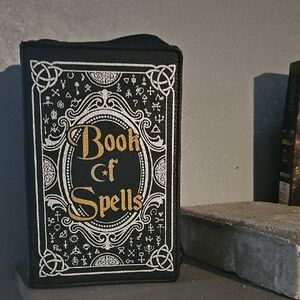 Black and Gold Book of Spells Cover Bag No Strap